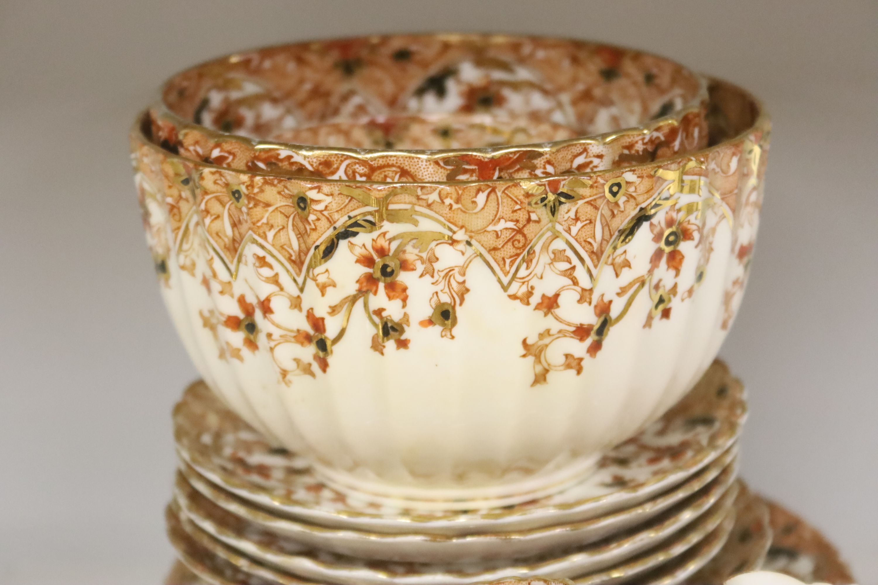 A set of six Royal Crown Derby Imari pattern coffee cups & saucers and a qty of other coffee and tea wares, including a child's French